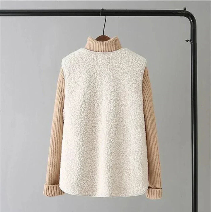 Mouwloos vest van Sherpa-effect wol
