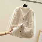 Sleeveless Sherpa Effect Wool Gilet