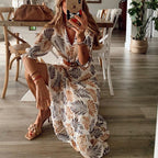 Women's Satin V-Neck Maxi Dress - Formal Evening Gown