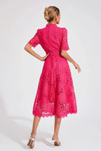 Midi A-Line Dress High Neck Women’s Elegant Gown