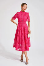 Midi A-Line Dress High Neck Women’s Elegant Gown