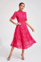 Midi A-Line Dress High Neck Women’s Elegant Gown