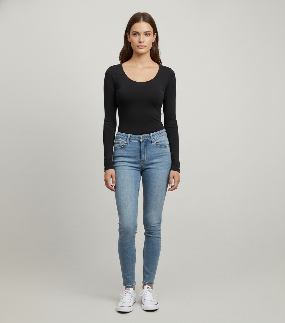 Scoop Neck Long Sleeve