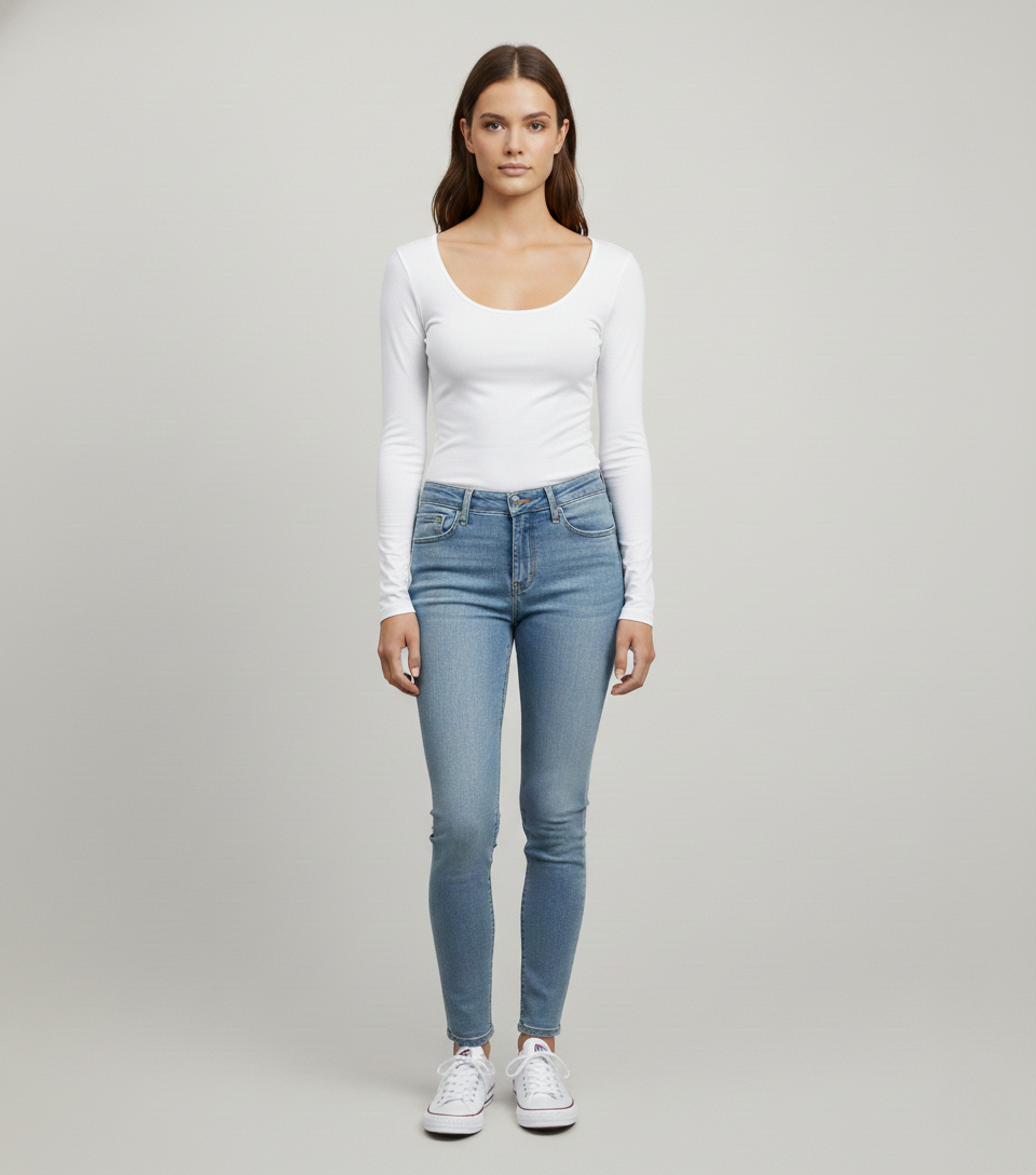 Scoop Neck Long Sleeve