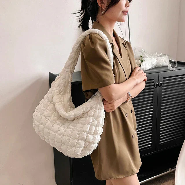 Women's Pebbled Leather Crossbody Bag with Adjustable Strap