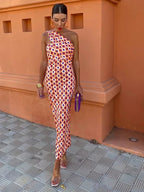 Women's Stylish Women’s One-Shoulder Printed Dress