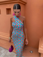 Women's Stylish Women’s One-Shoulder Printed Dress