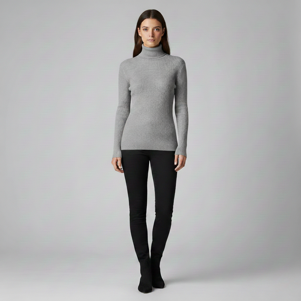 Ribbed Turtleneck Long Sleeve