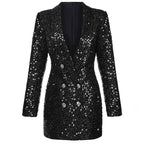 Women's Blazer Dress - Shiny Mini Dress