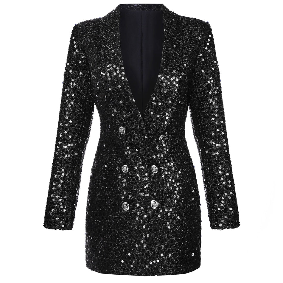 Women's Blazer Dress - Shiny Mini Dress