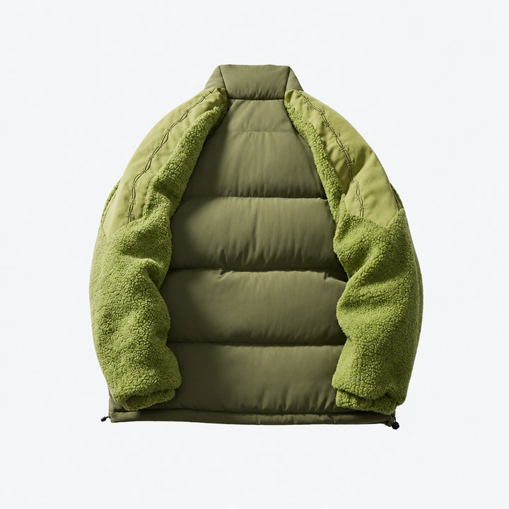 High Neck Faux Fur Puffer Jacket