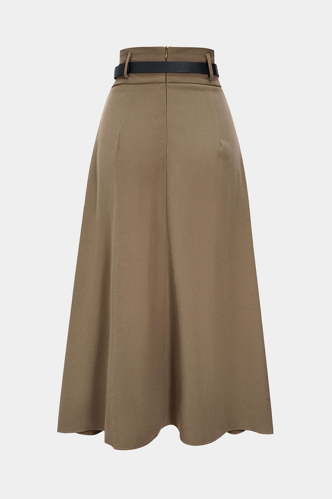 High Waisted Ruched Skirt with Asymmetrical Hem