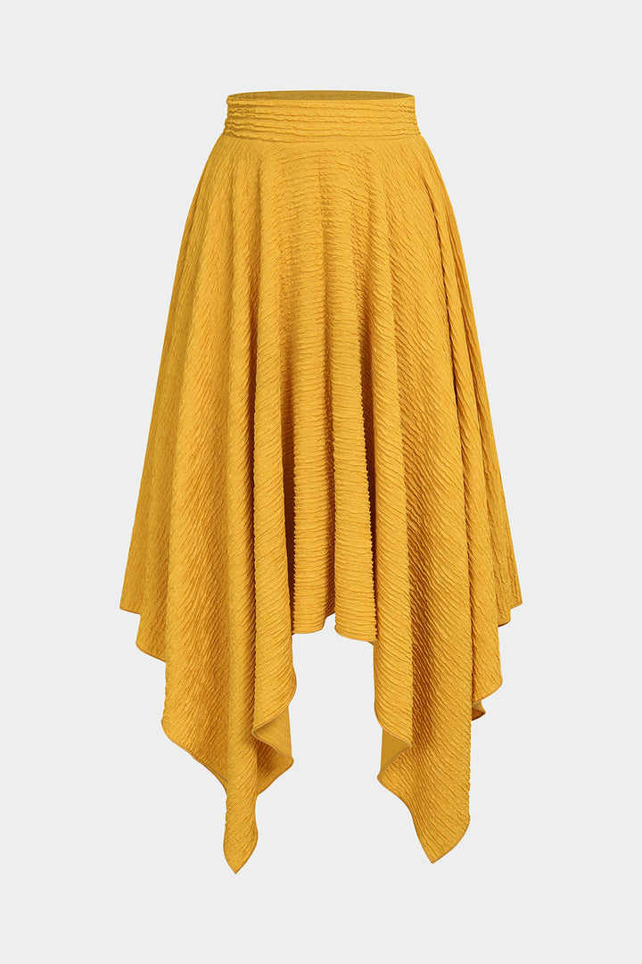 High Waisted Skirt with Textured Finish