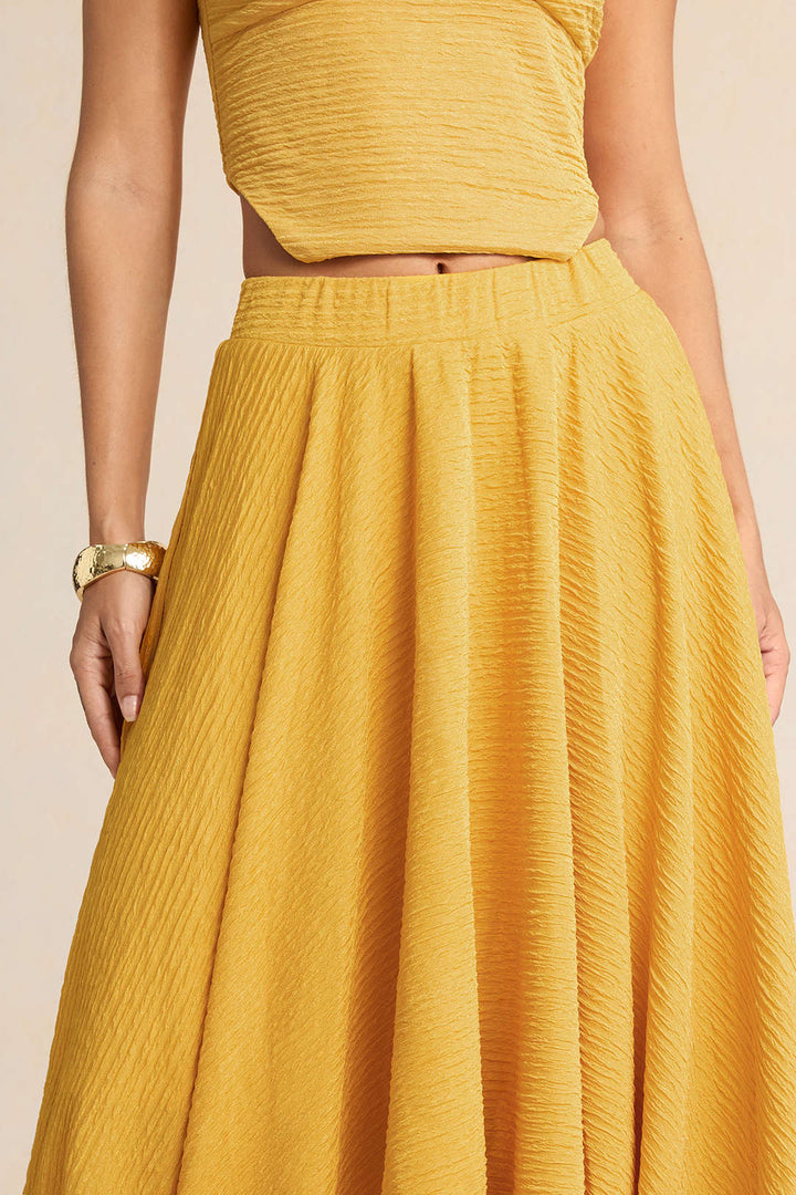 High Waisted Skirt with Textured Finish