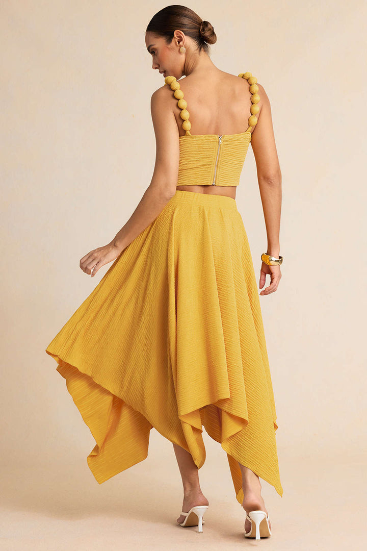 High Waisted Skirt with Textured Finish