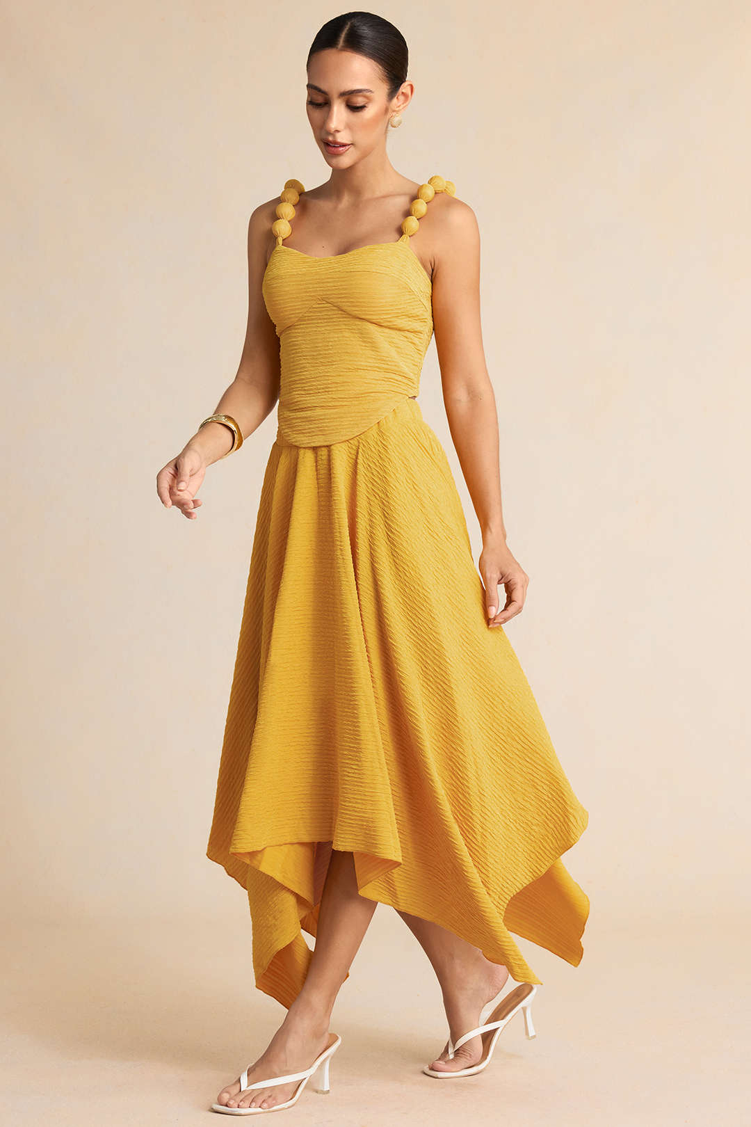 High Waisted Skirt with Textured Finish
