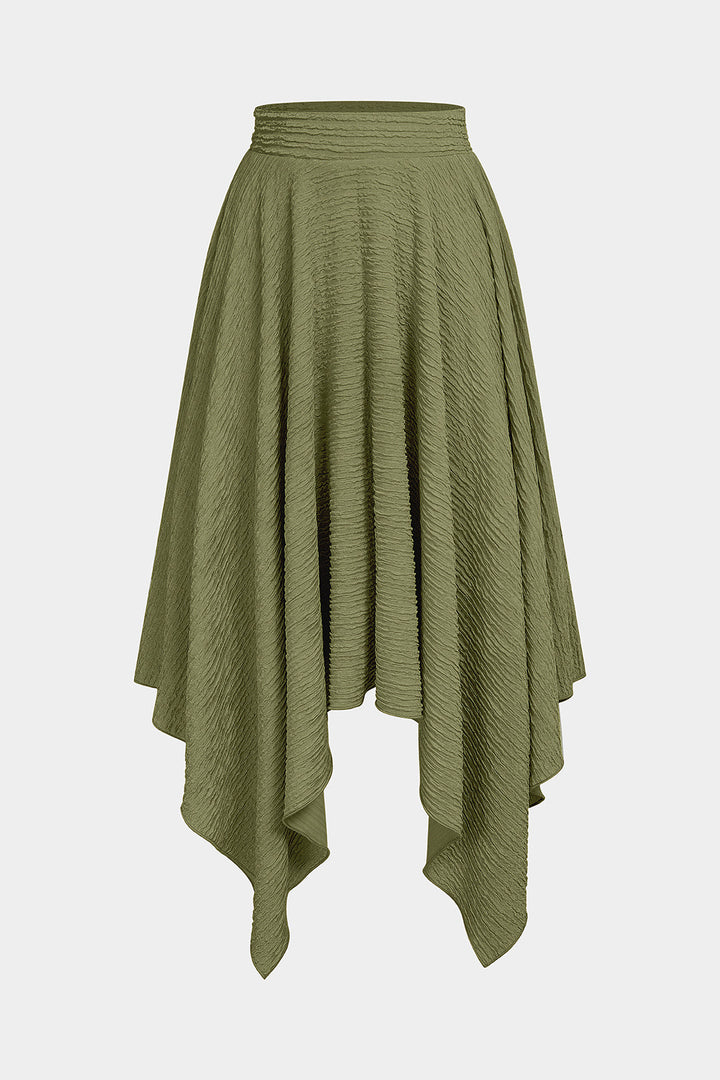 High Waisted Skirt with Textured Finish