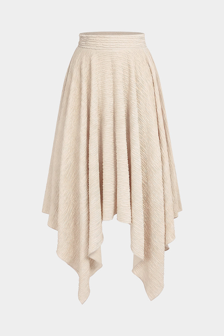 High Waisted Skirt with Textured Finish