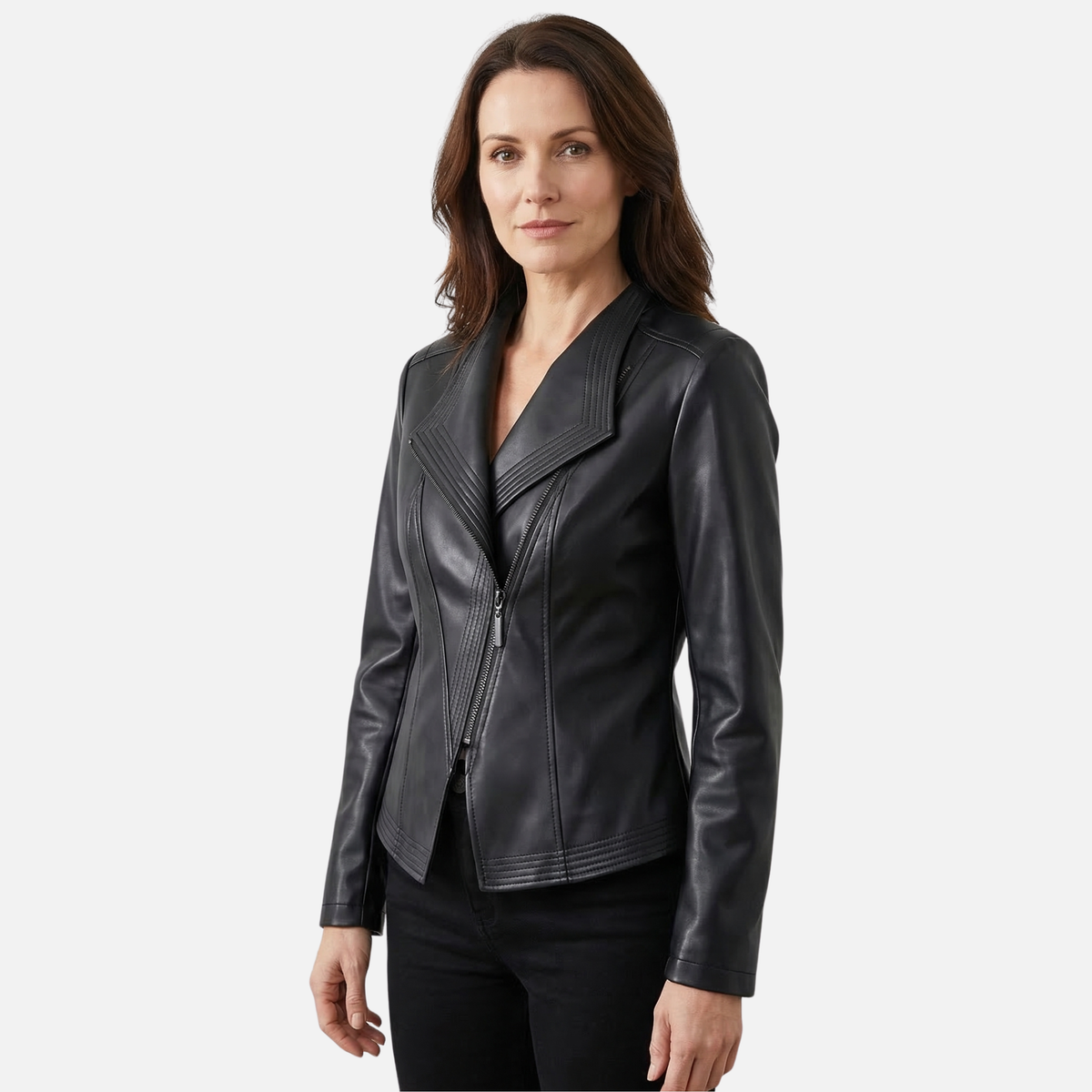 Glossy Tailored Wide Lapel Jacket