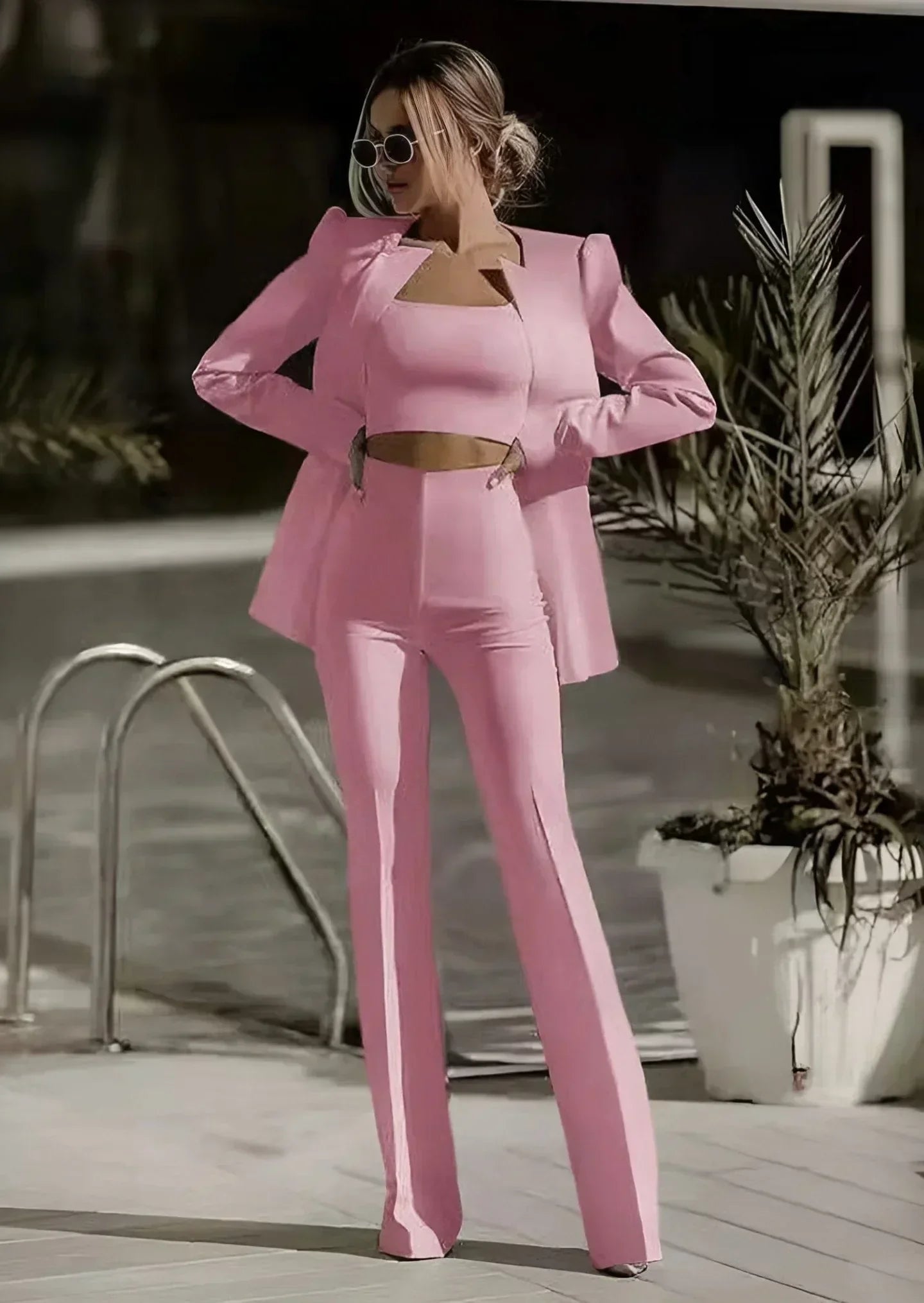 3-Piece Set with Blazer, Top and Trousers