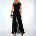 Sheer Overlay Jumpsuit Elegant Women's Occasion Jumpsuit