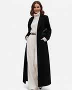 Long Black Classic Lapel Coat