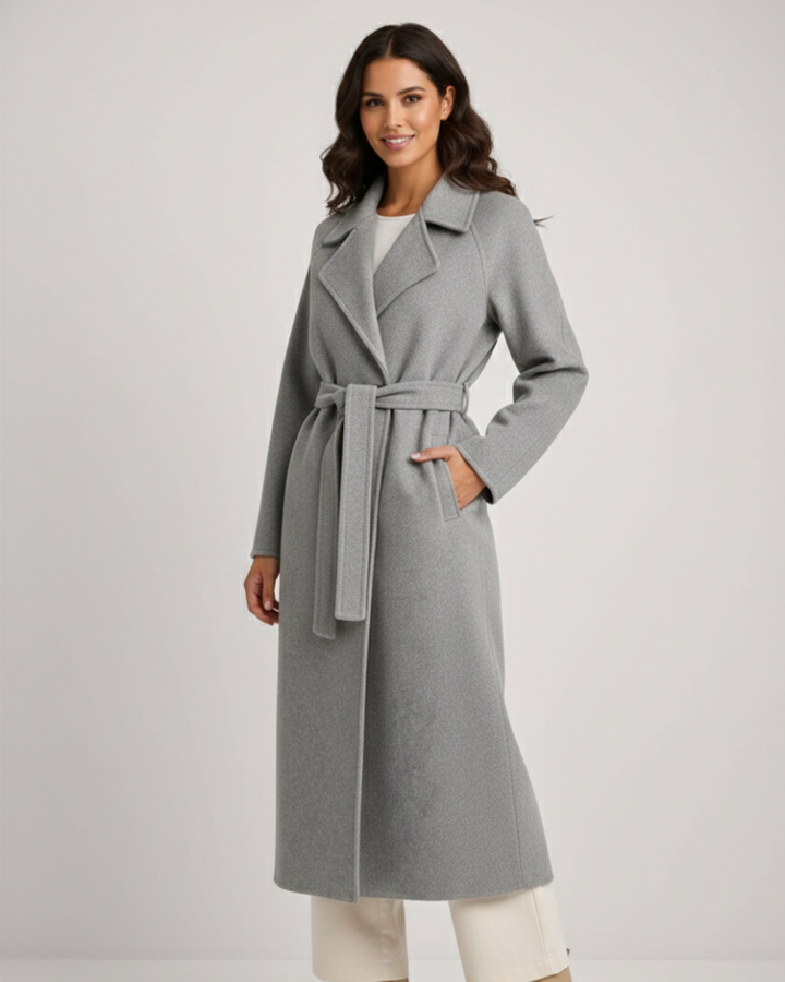 Long Mixed Wool Notch Coat