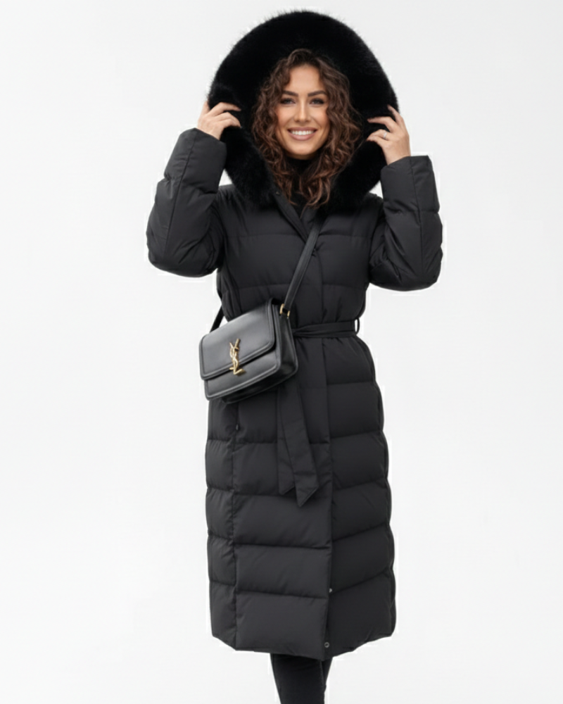 Warm Water-Repellent Hooded Long Coat