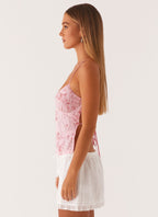 Party Top with Pearls and Spaghetti Straps