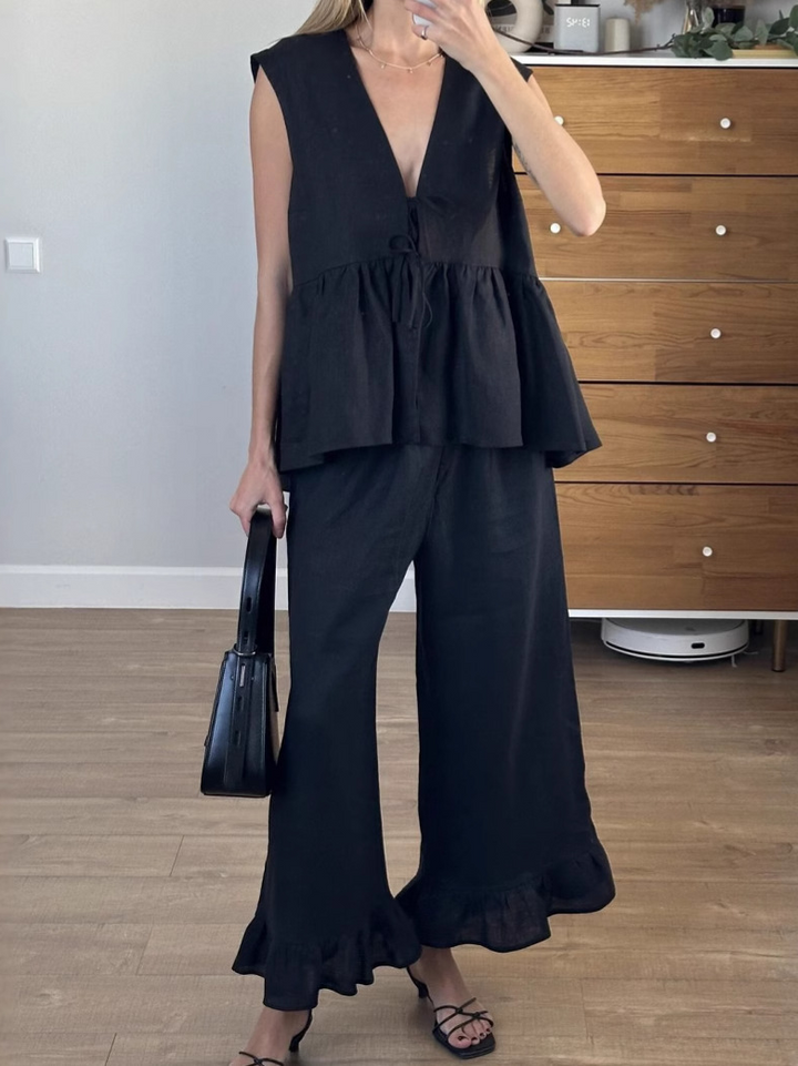 Lace-Up Vest and Pants Set