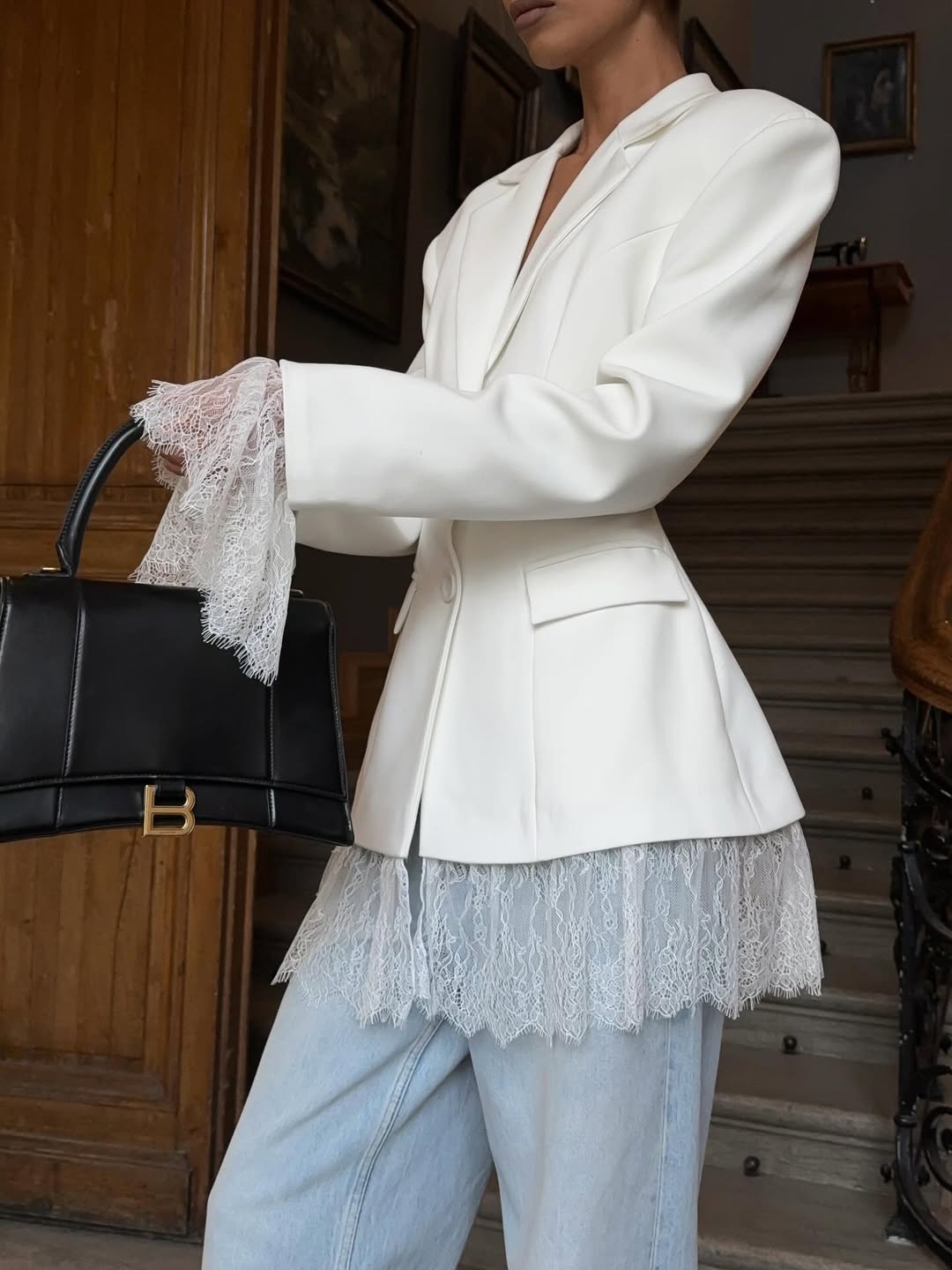 Lace Panel Casual Women’s Blazer