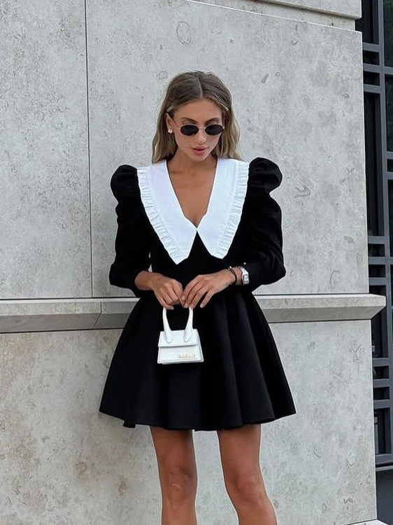 Lapel Mini Dress