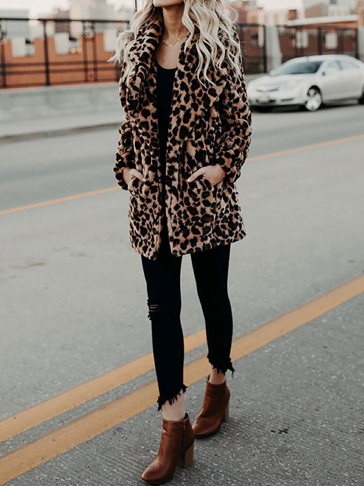 Leopard Print Coat Elegant Winter Look
