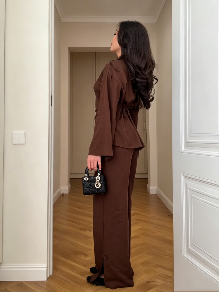 Linen Blend Shirt Two-Piece Set
