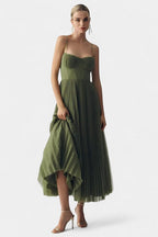 Women’s Off-Shoulder Green Maxi Dress