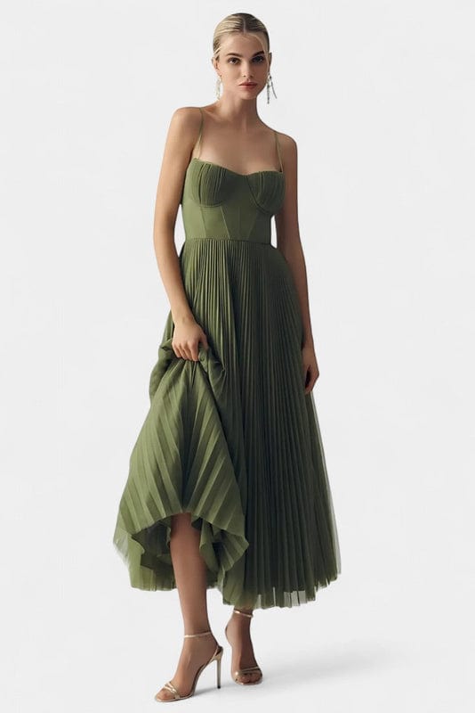 Women’s Off-Shoulder Green Maxi Dress
