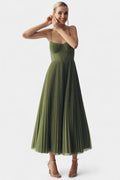 Women’s Off-Shoulder Green Maxi Dress
