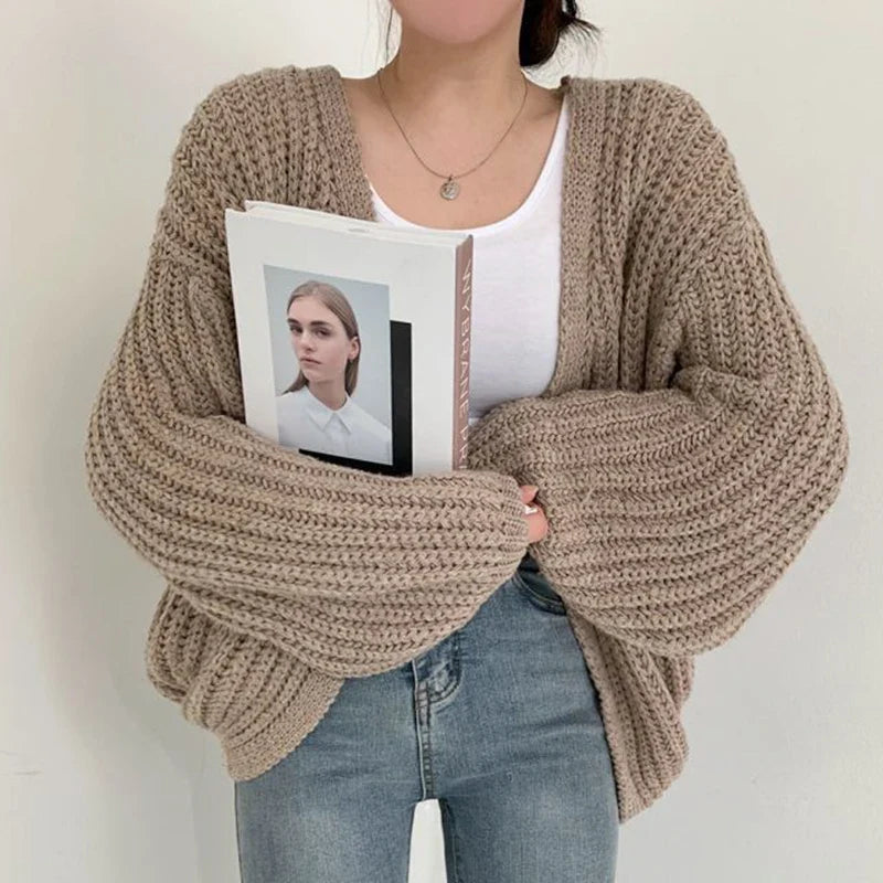 Long-Sleeve Chunky Knit Cardigan