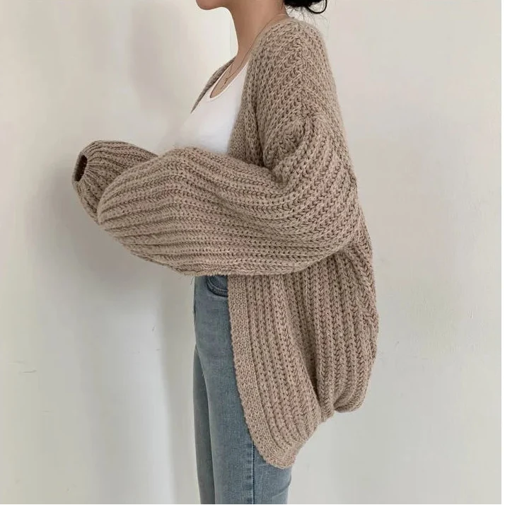 Long-Sleeve Chunky Knit Cardigan