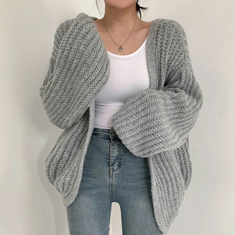Long-Sleeve Chunky Knit Cardigan