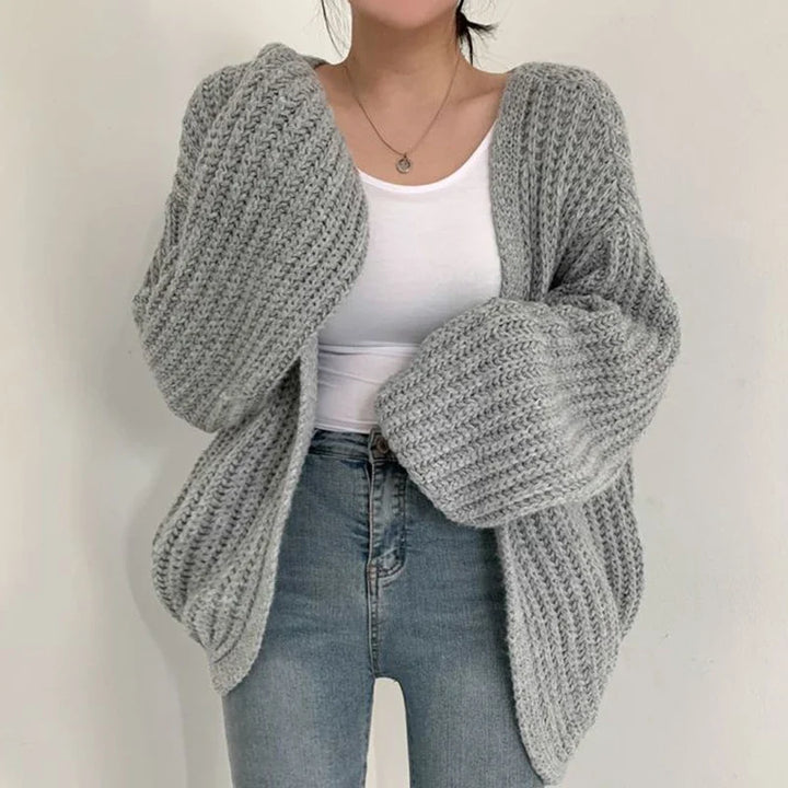 Long-Sleeve Chunky Knit Cardigan