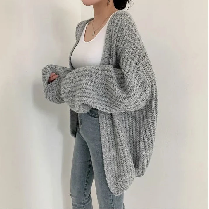 Long-Sleeve Chunky Knit Cardigan