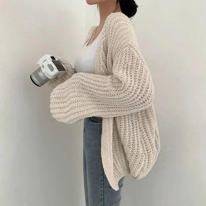 Long-Sleeve Chunky Knit Cardigan