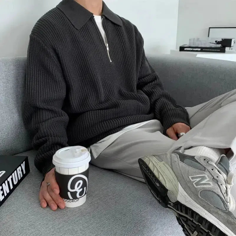 Long Sleeve Men’s Half Zip Sweater