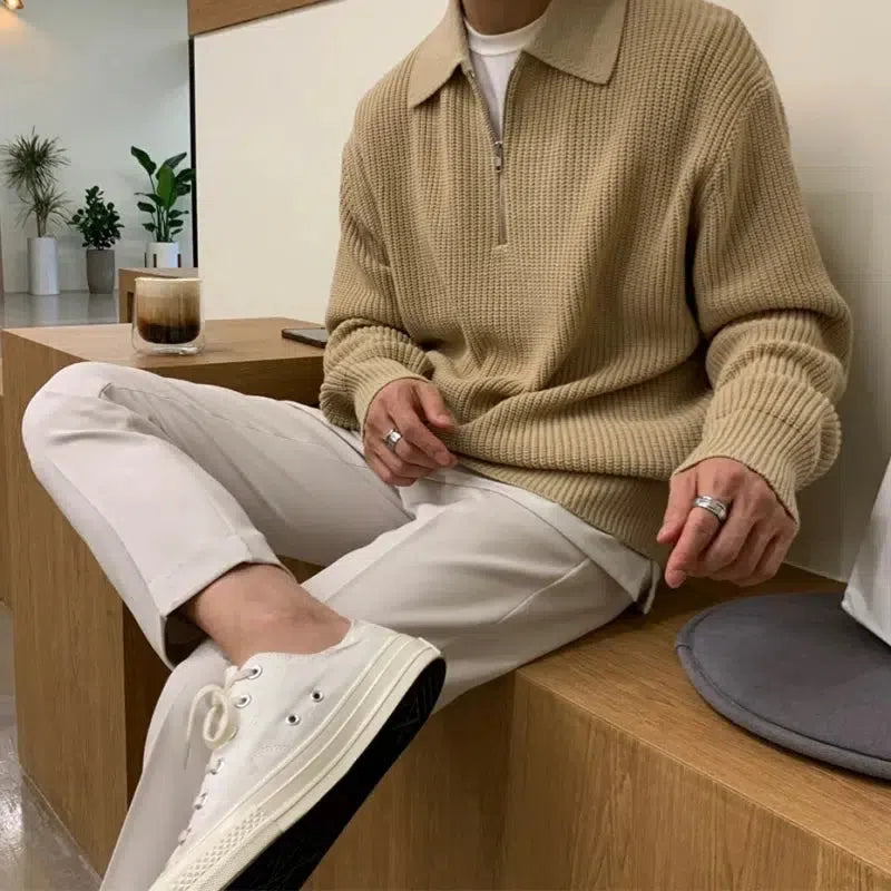 Long Sleeve Men’s Half Zip Sweater