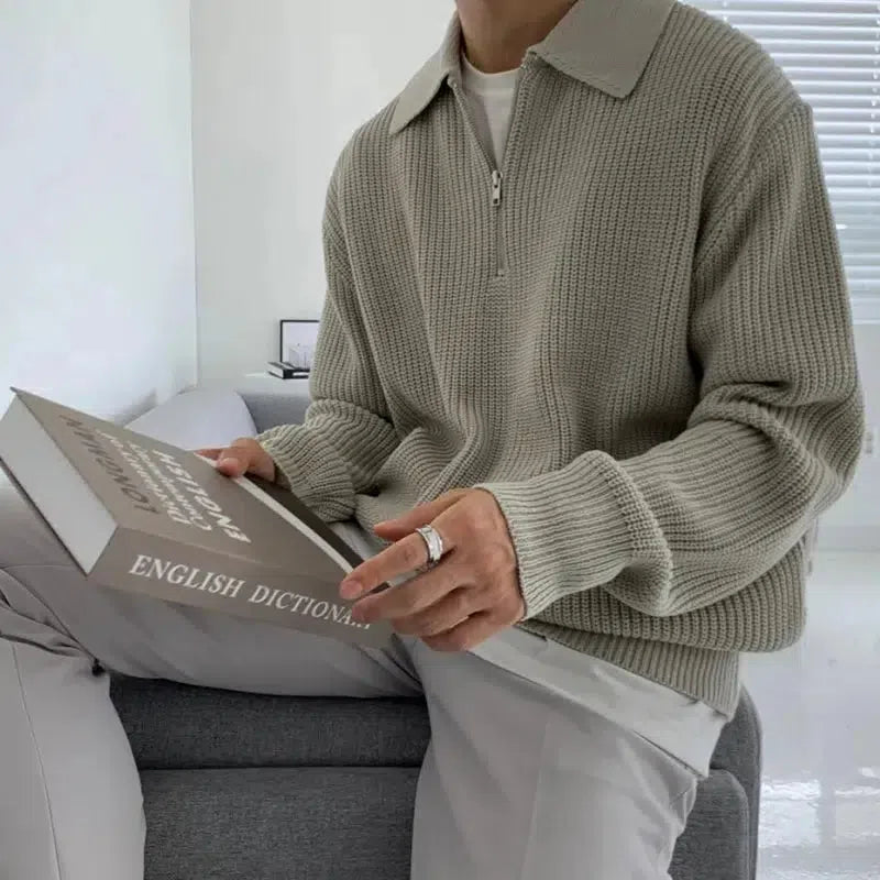 Long Sleeve Men’s Half Zip Sweater