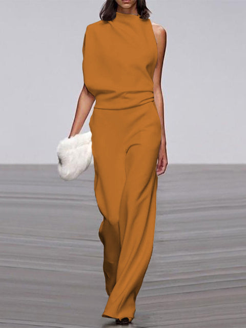 Elegant One-Shoulder Wide-Leg Jumpsuit for Women
