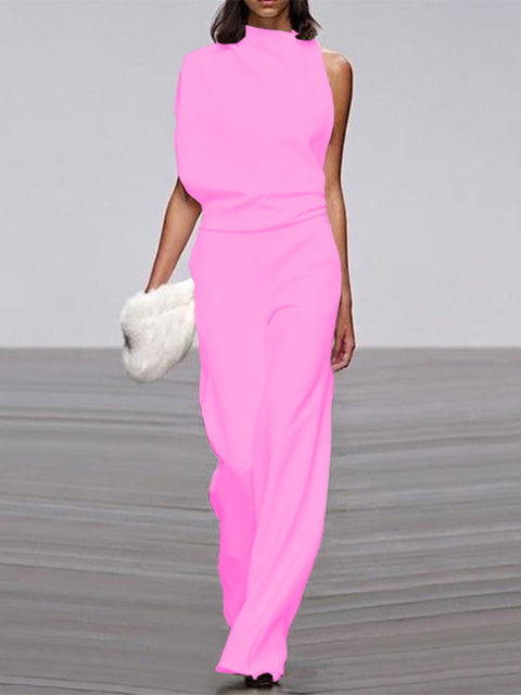 Elegant One-Shoulder Wide-Leg Jumpsuit for Women