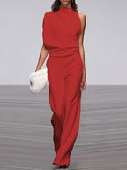 Elegant One-Shoulder Wide-Leg Jumpsuit for Women