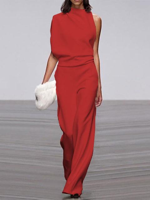 Elegant One-Shoulder Wide-Leg Jumpsuit for Women
